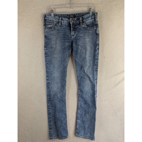 Silver Berkley Jeans Mens 30x32 Blue Thick Stitch Western Denim Faded Contrast - Picture 1 of 16